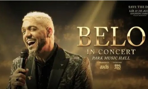 Belo in Concert acontece no dia 1° de agosto, no Shopping Park Sul, em Volta Redonda